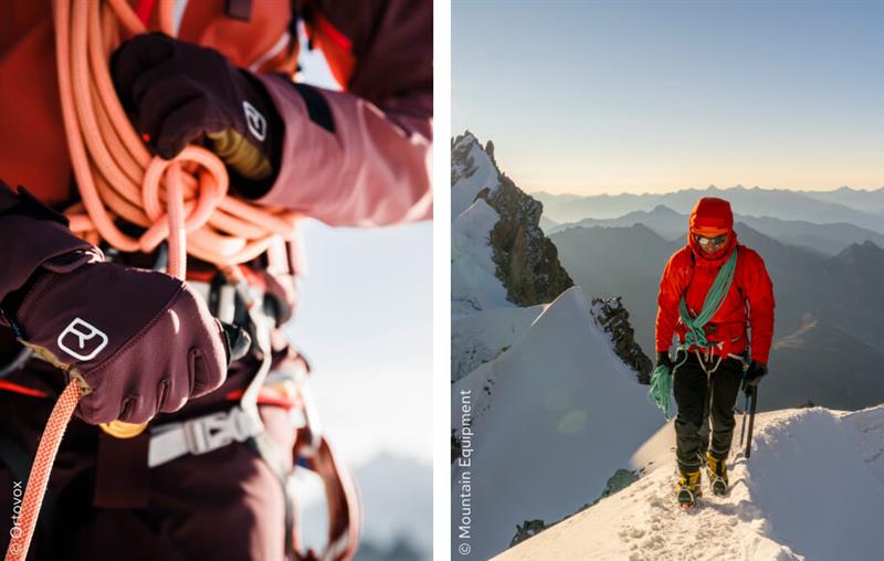 Seil in Nahaufnahme und Hochtourengeher