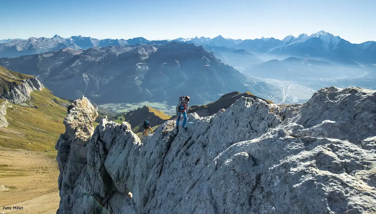 Bild Zwei Bergsteiger auf einem Grat