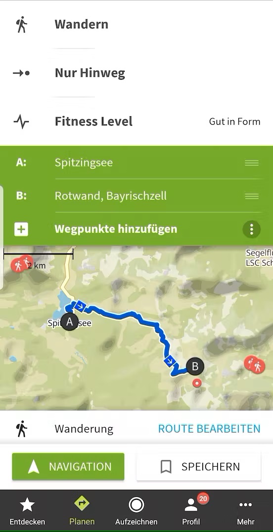 Bild Ansicht Komoot App