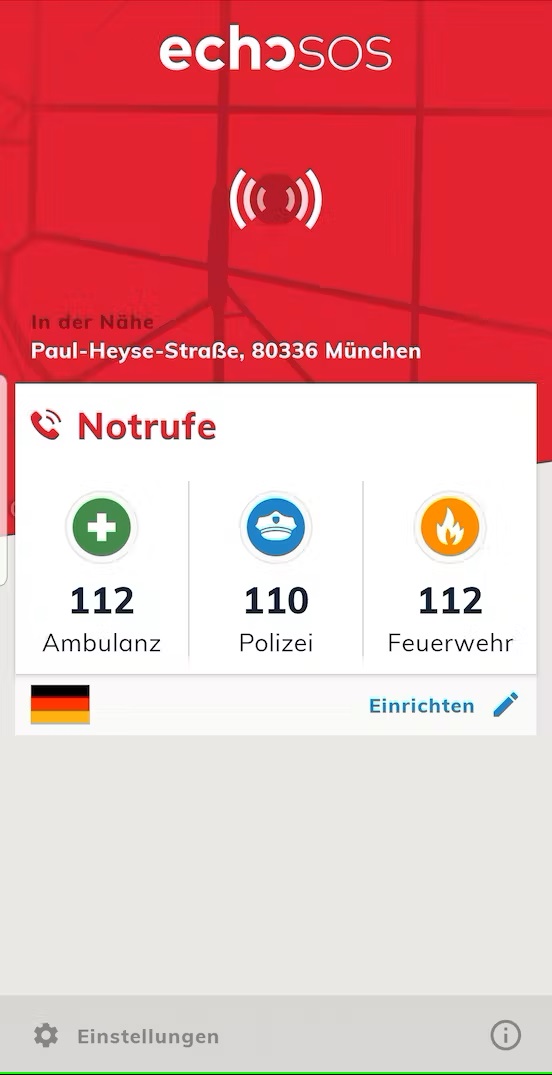 Bild Ansicht Notfall App Echo SOS