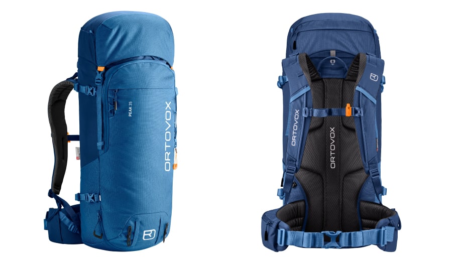 Kletterrucksack Vorder- und Rückansicht