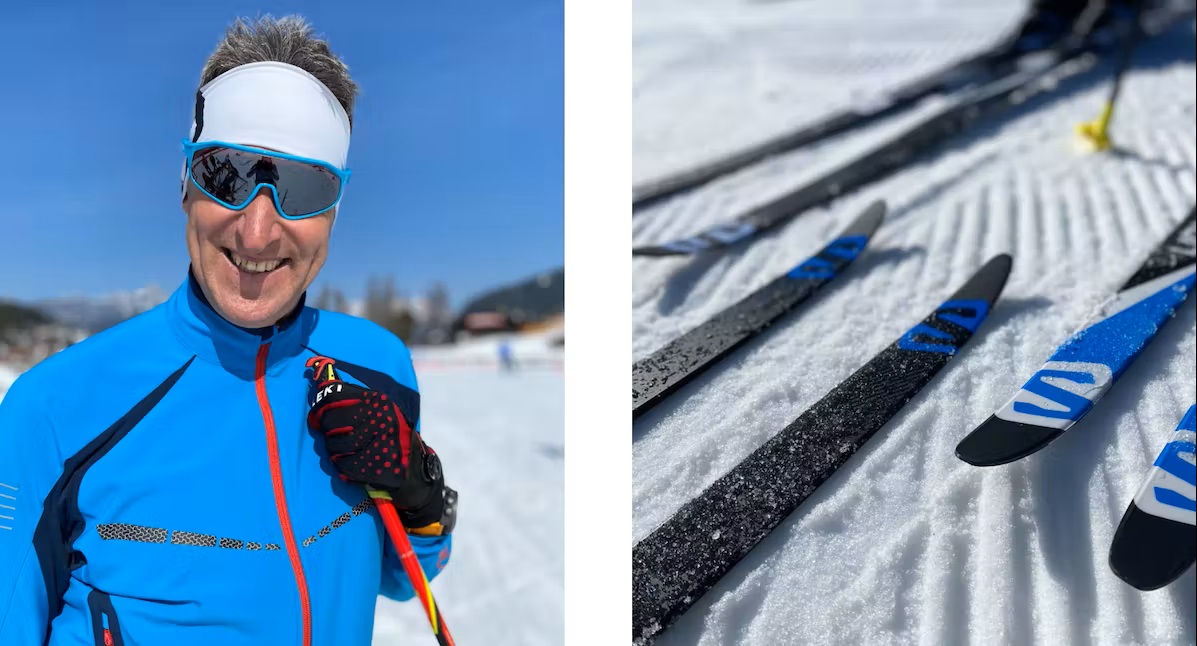 Bild Ein Sportler und Langlaufskier