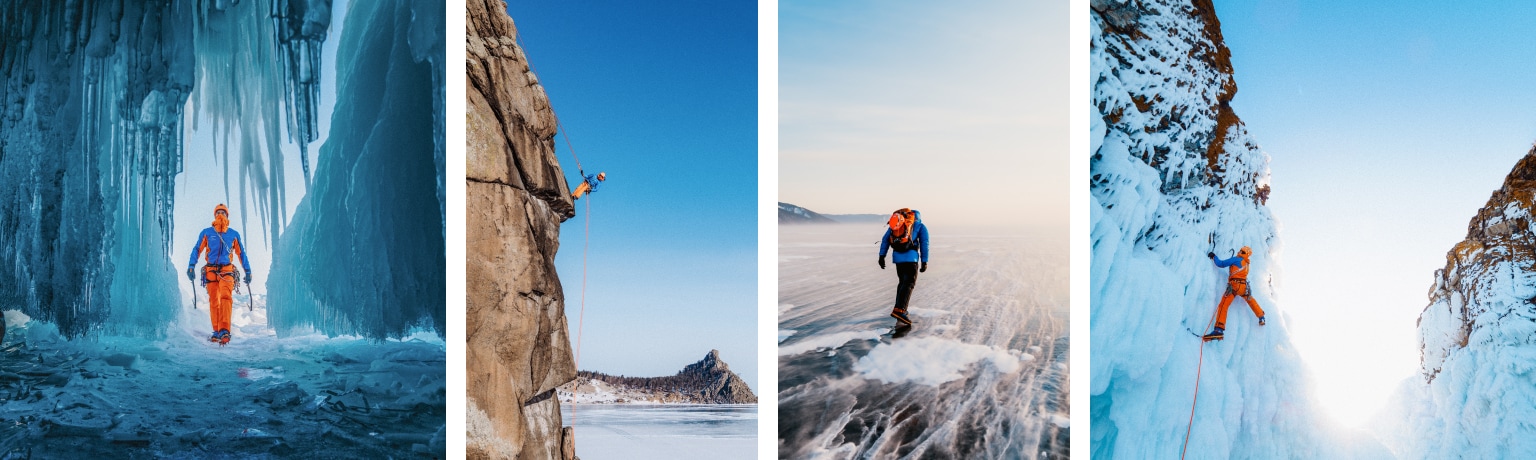 Kollage vom (Eis-)Klettern