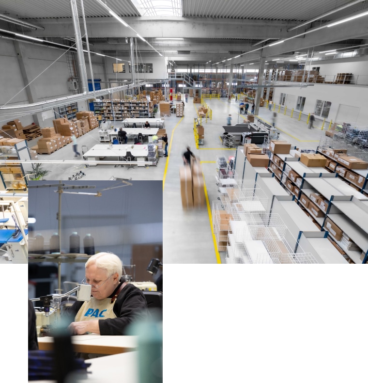 Blick ins Innere der Fabrik von PAC