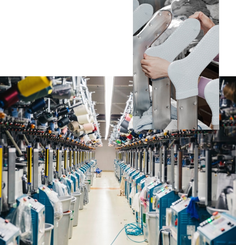 Herstellung von PAC Socken