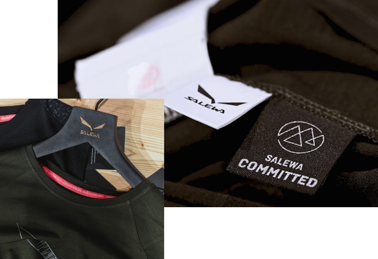 Collage von Produkten von Salewa Committed