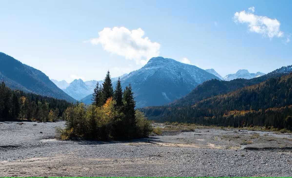 Bild Wo der Rissbach in die Isar fließt.