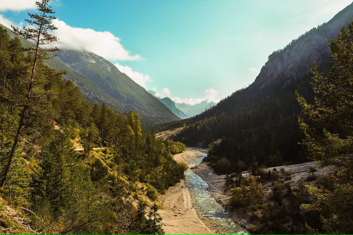 Bild In den Bergen an der Isar entlang