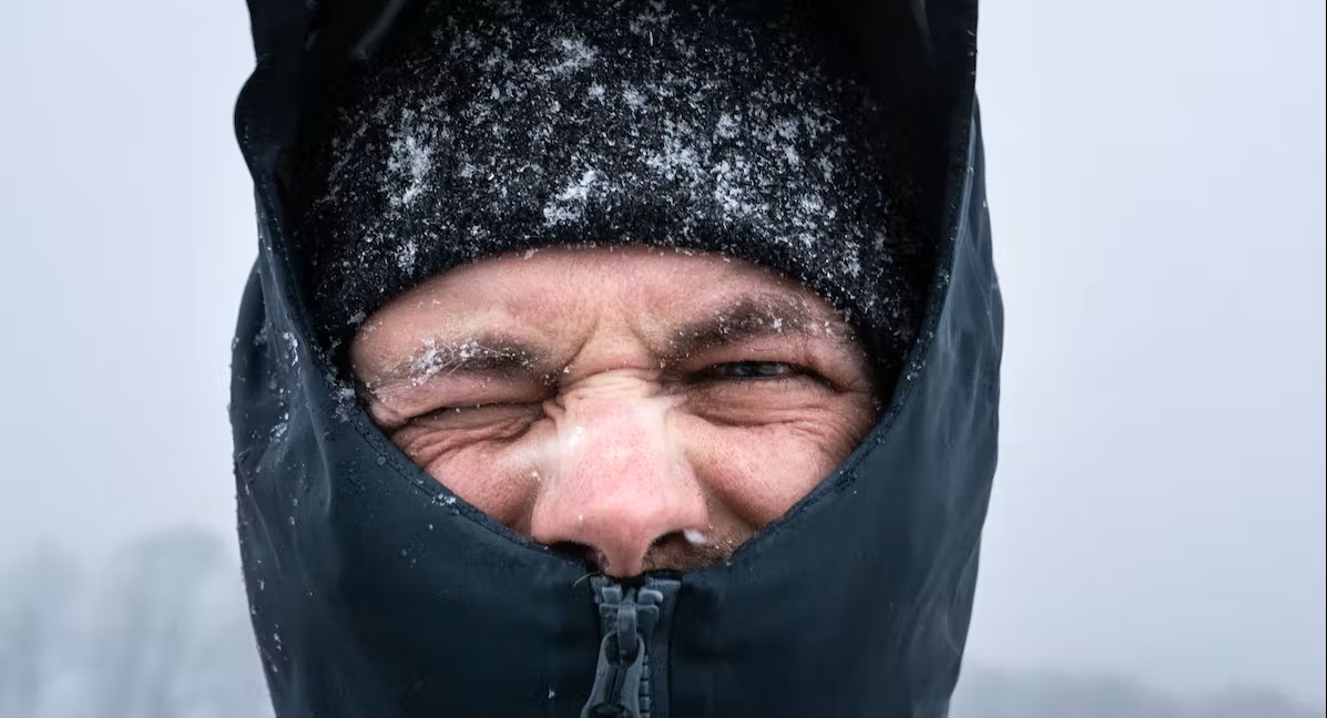 Bild Mann mit einem gefrorenen Gesicht