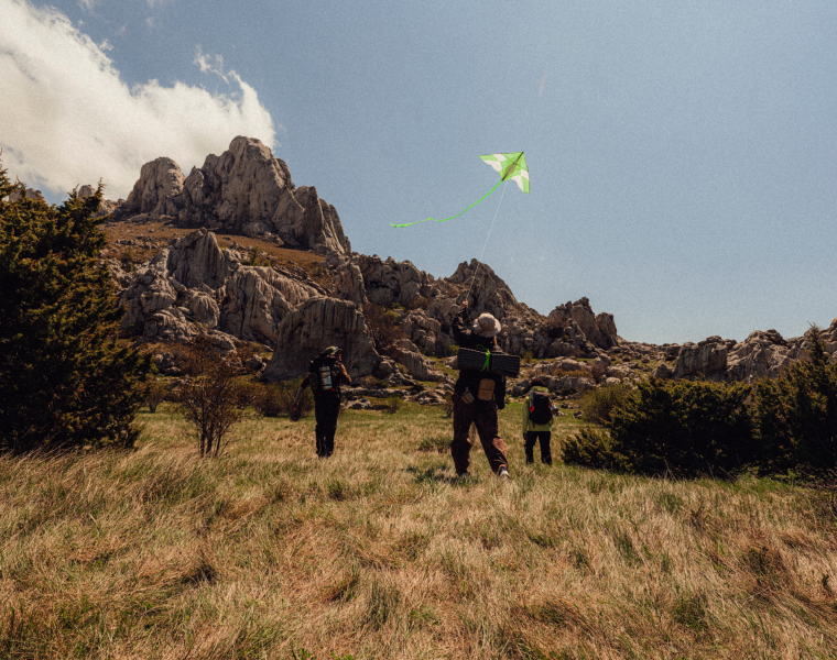 Gruppe Wanderer in den Bergen