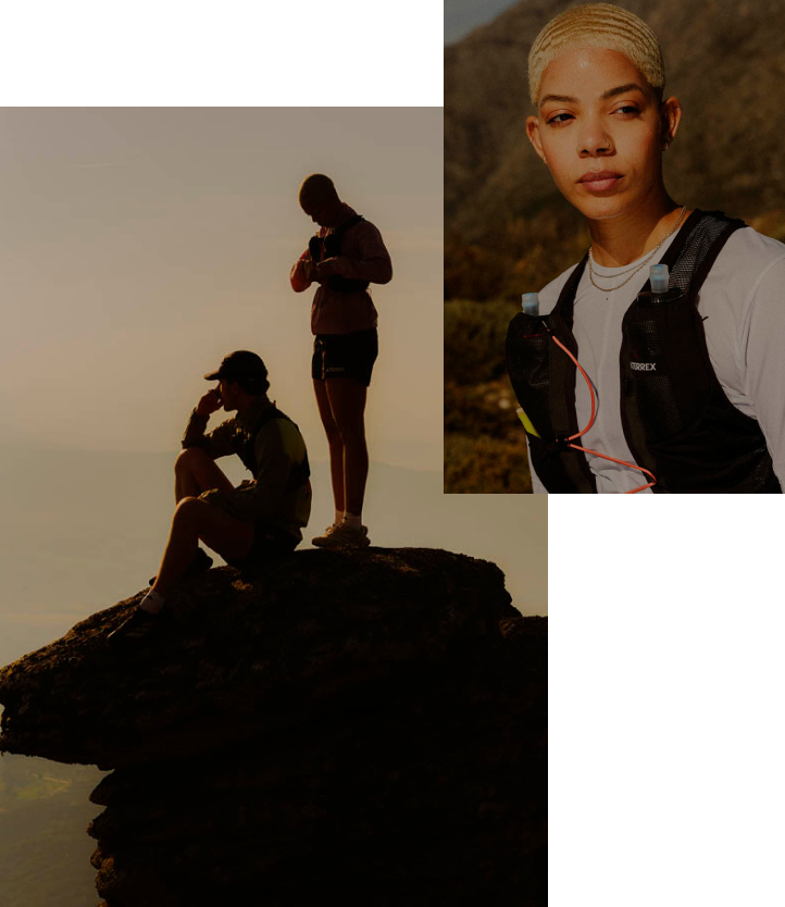 Collage von Menschen mit adidas Terrex Produkten
