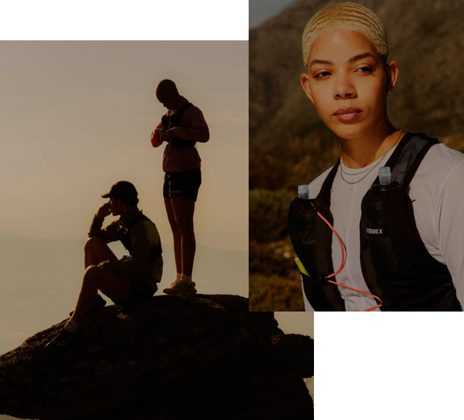 Collage von Menschen mit adidas Terrex Produkten
