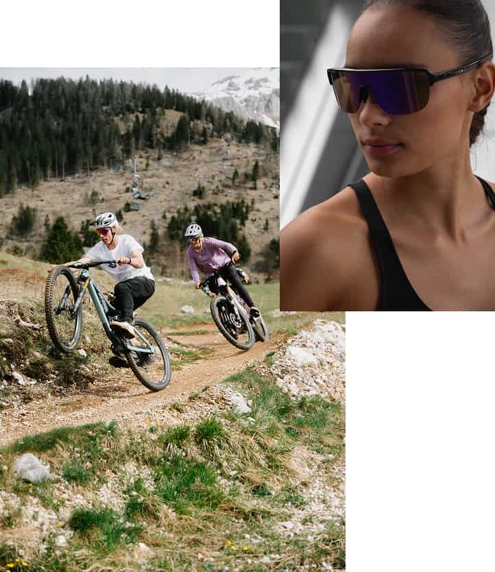 Collage von Sportler*innen mit Alpina Produkten