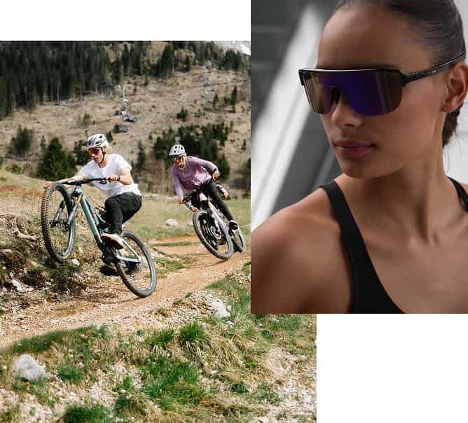 Collage von Sportler*innen mit Alpina Produkten