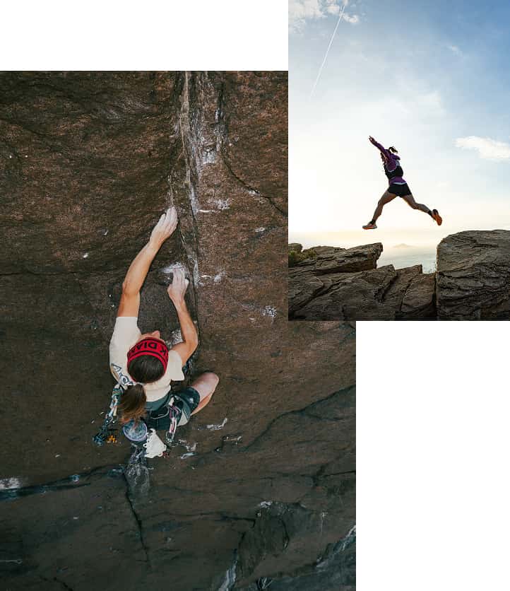 Collage von Personen in Black Diamond Ausrüstung