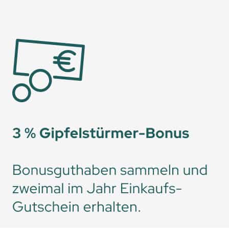 Bild 3% Gipfelstürmer-Bonus