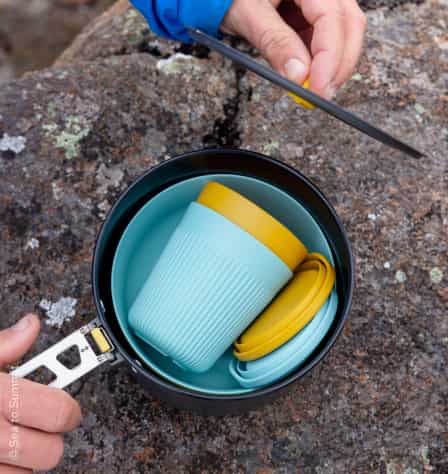 Campingtopf und Campinggeschirr