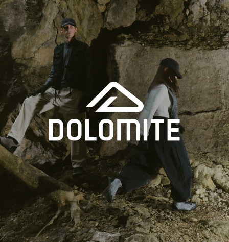 Personen beim Wandern und Dolomite Logo