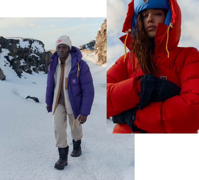 Collage von Personen in Fjällräven Bekleidung