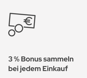 3% Bonsu sammeln bei jedem Einkauf