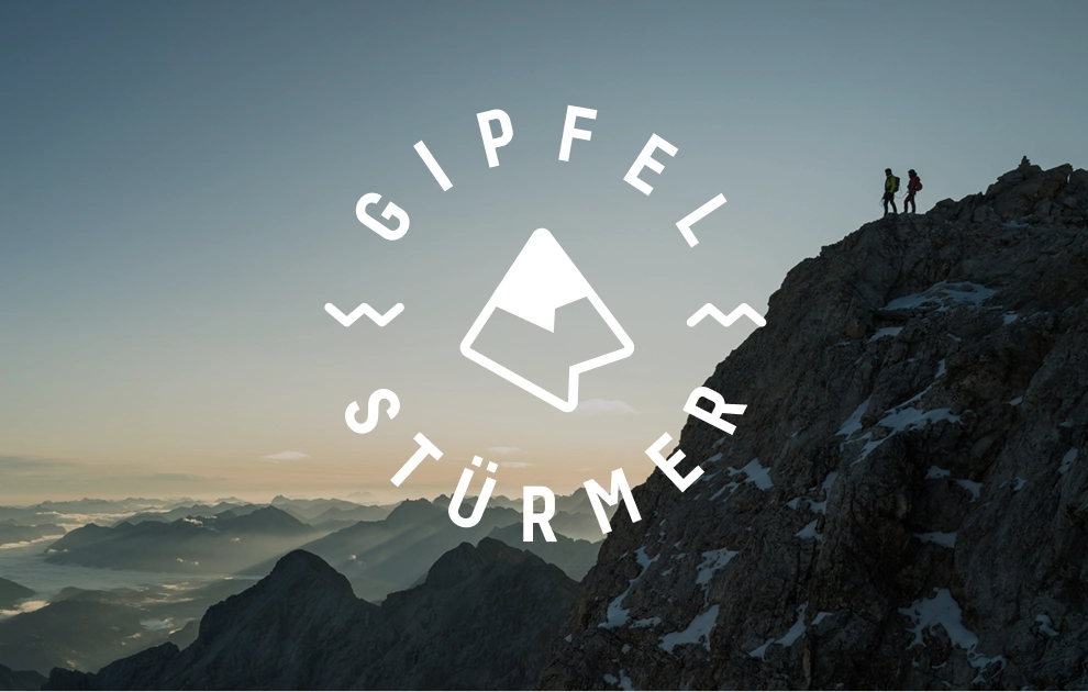 Bergpanorama und Gipfelstürmer Logo