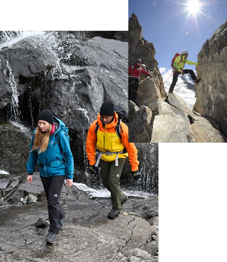 Collage von Gore-Tex Kleidung