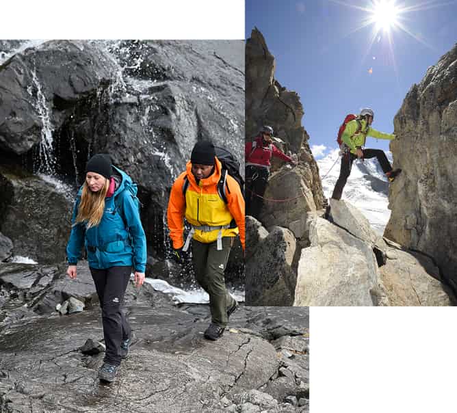 Collage von Gore-Tex Kleidung