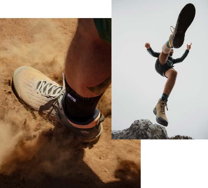 Collage von Hanwag Schuhen