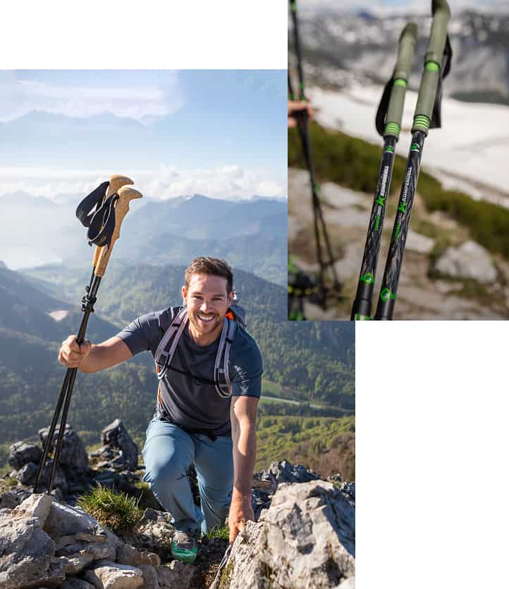 Collage von Komperdell Stöcken