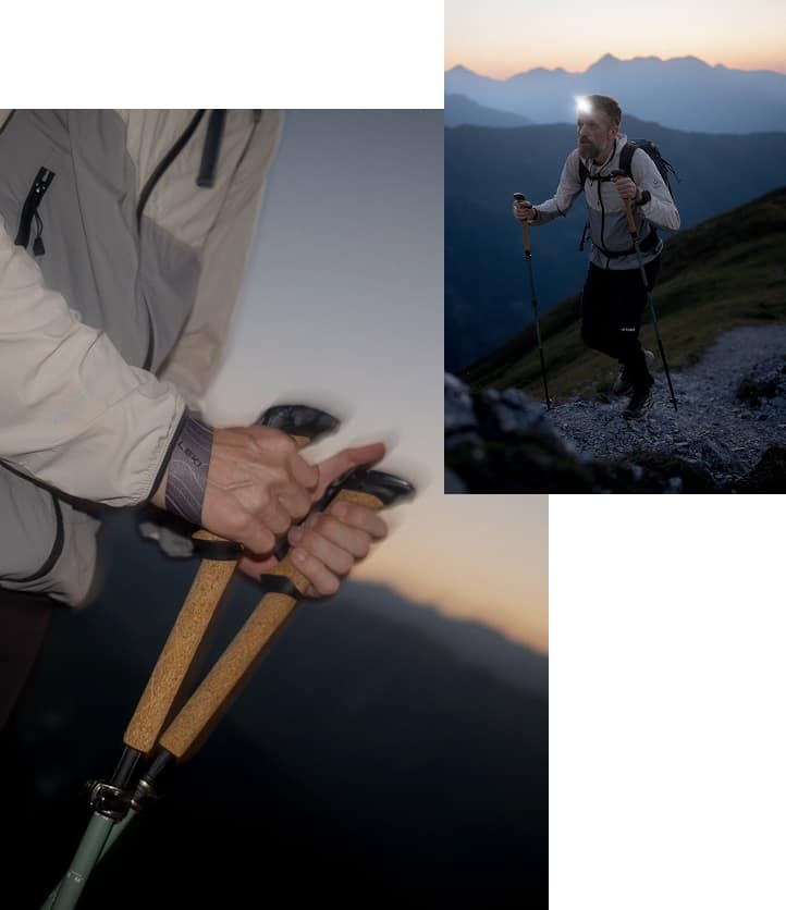 Collage von Bergsportler*innen mit Leki Ausrüstung