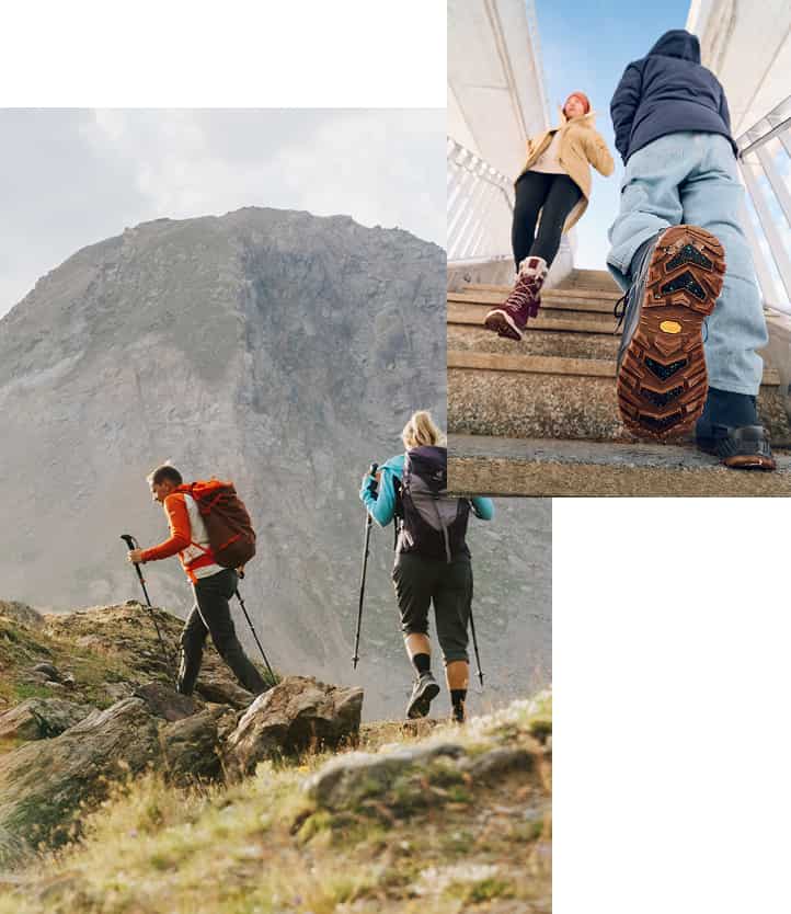 Collage aus Menschen mit Lowa Schuhen