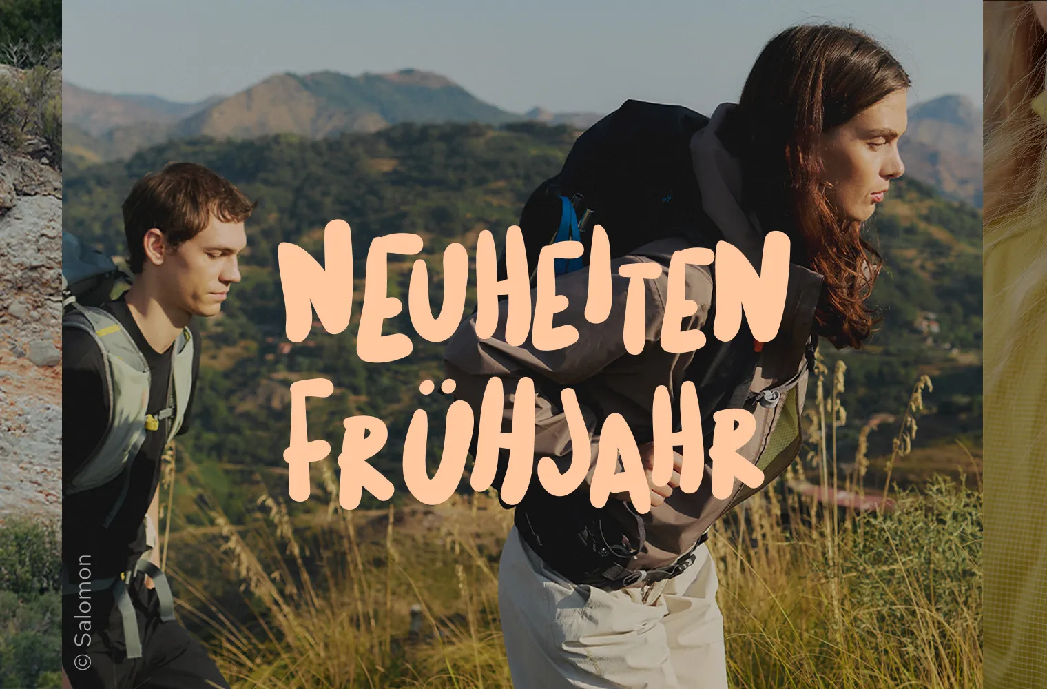 Zwei Wanderer mit Aufschrift 