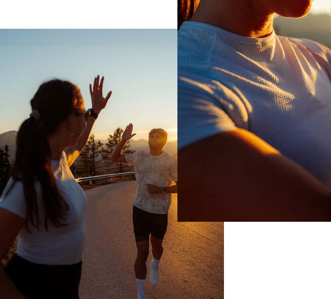 Collage von Personen mit Odlo Bekleidung