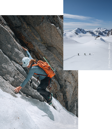 Collage von Sportler*innen in Patagonia Bekleidung