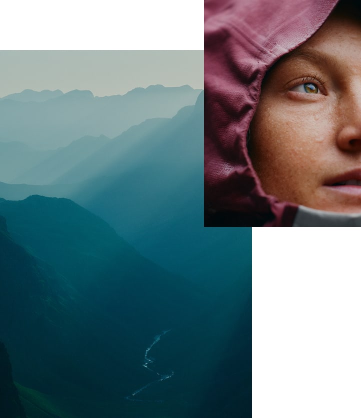 Person mit Peak Performance Bekleidung