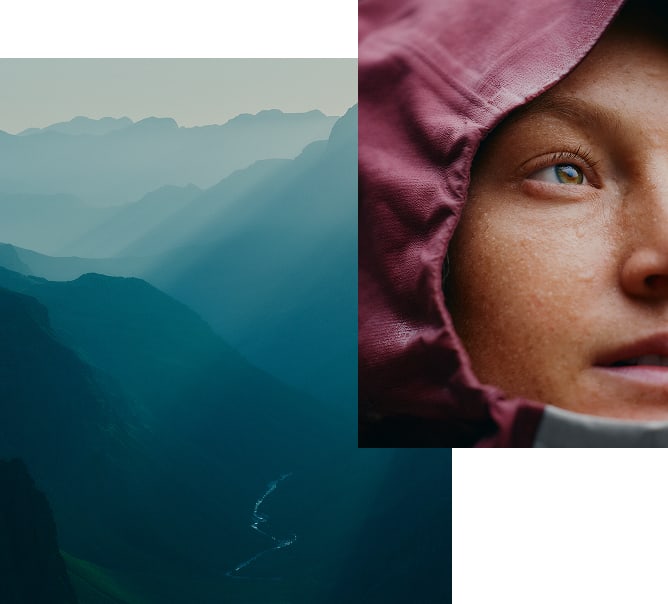 Person mit Peak Performance Bekleidung