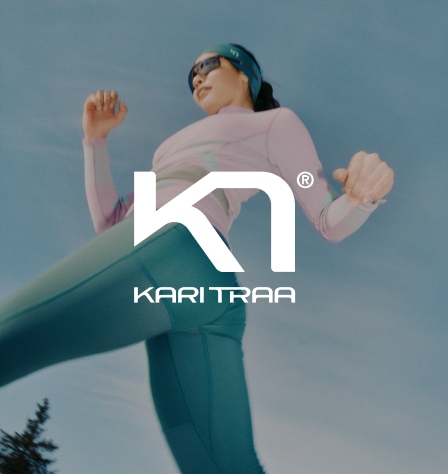 Läuferin und Kari Traa Logo