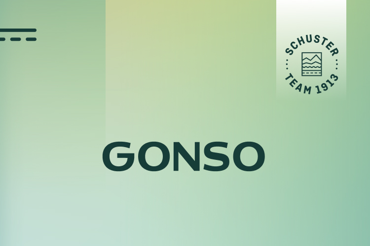 Grüner Hintergrund und Gonso Logo