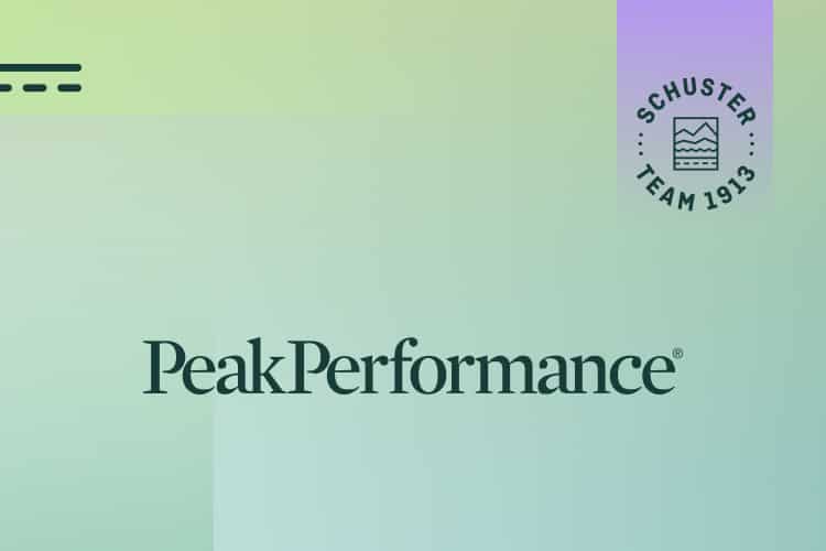 Grüner Hintergrund mit Peak Performance Logo