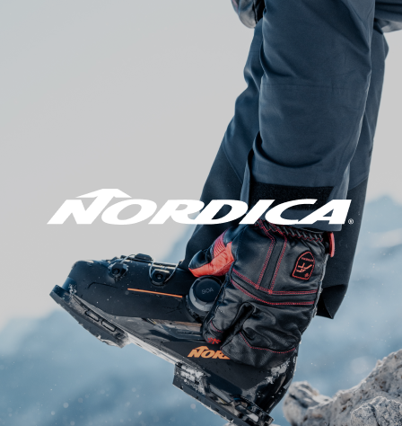 Skischuh und Nordica Logo