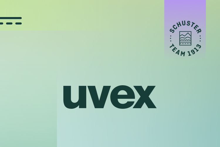 Grüner Hintergrund mit Uvex Logo
