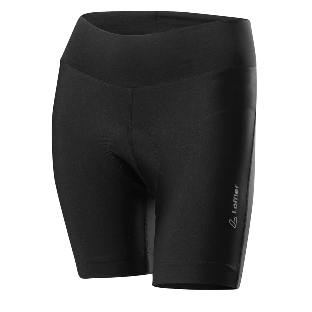 Löffler Da-Bikehose Tour extrakurz Damen Fahrradhose (Schwarz 34) Fahrradbekleidung