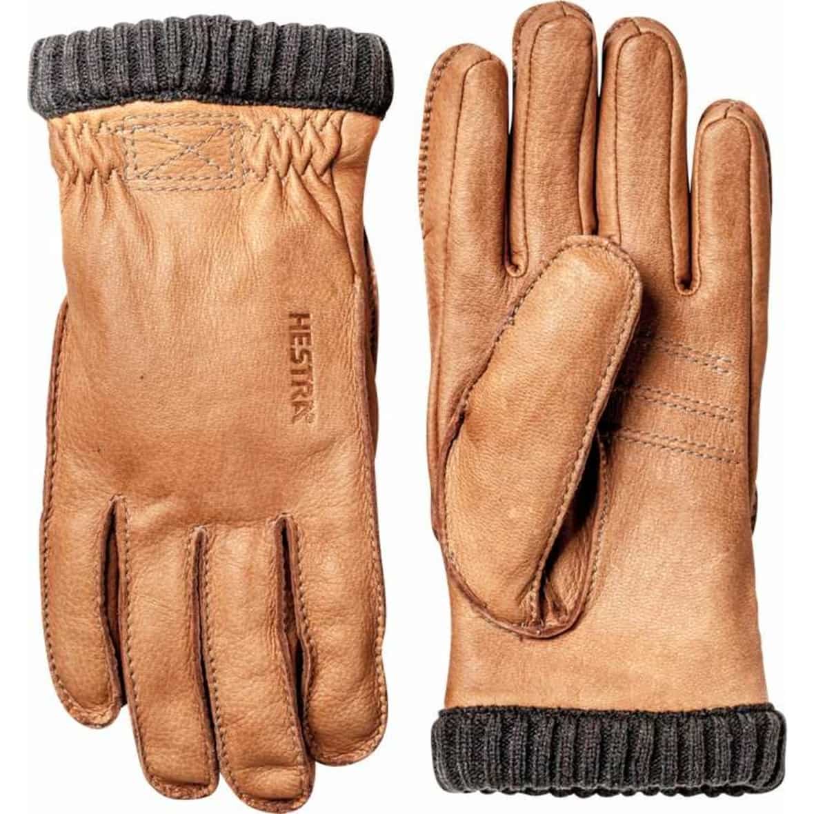 Hestra Deerskin PrimaLoft® Rib Herren Lederhandschuhe (Hellbraun 7 D) Fingerhandschuhe