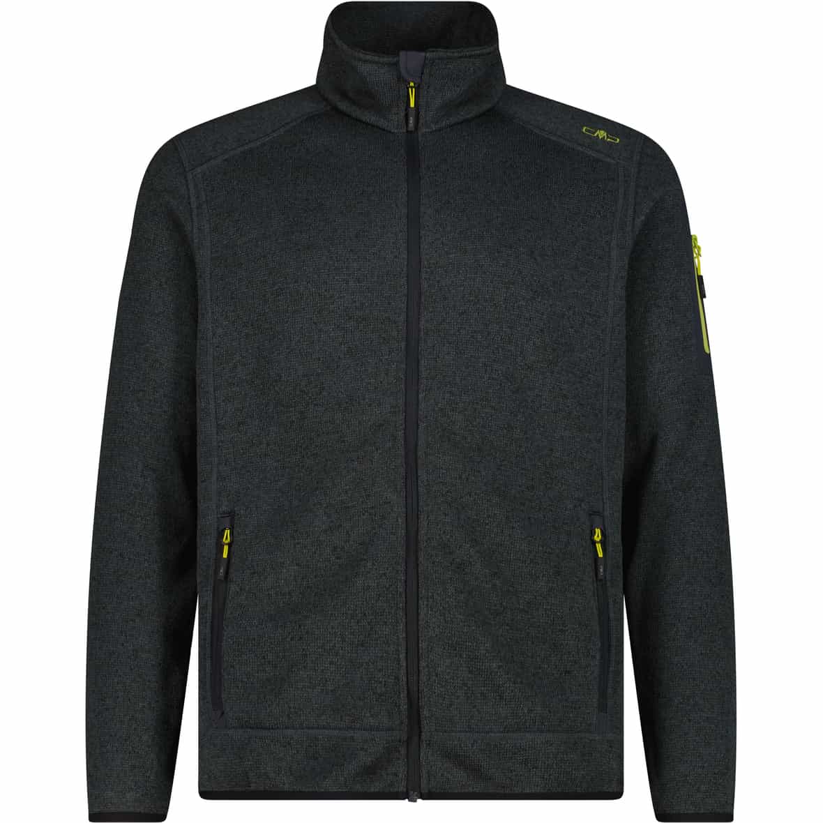 Knit-Tech Melange Herren Fleecejacke Grün_07FZ | 54