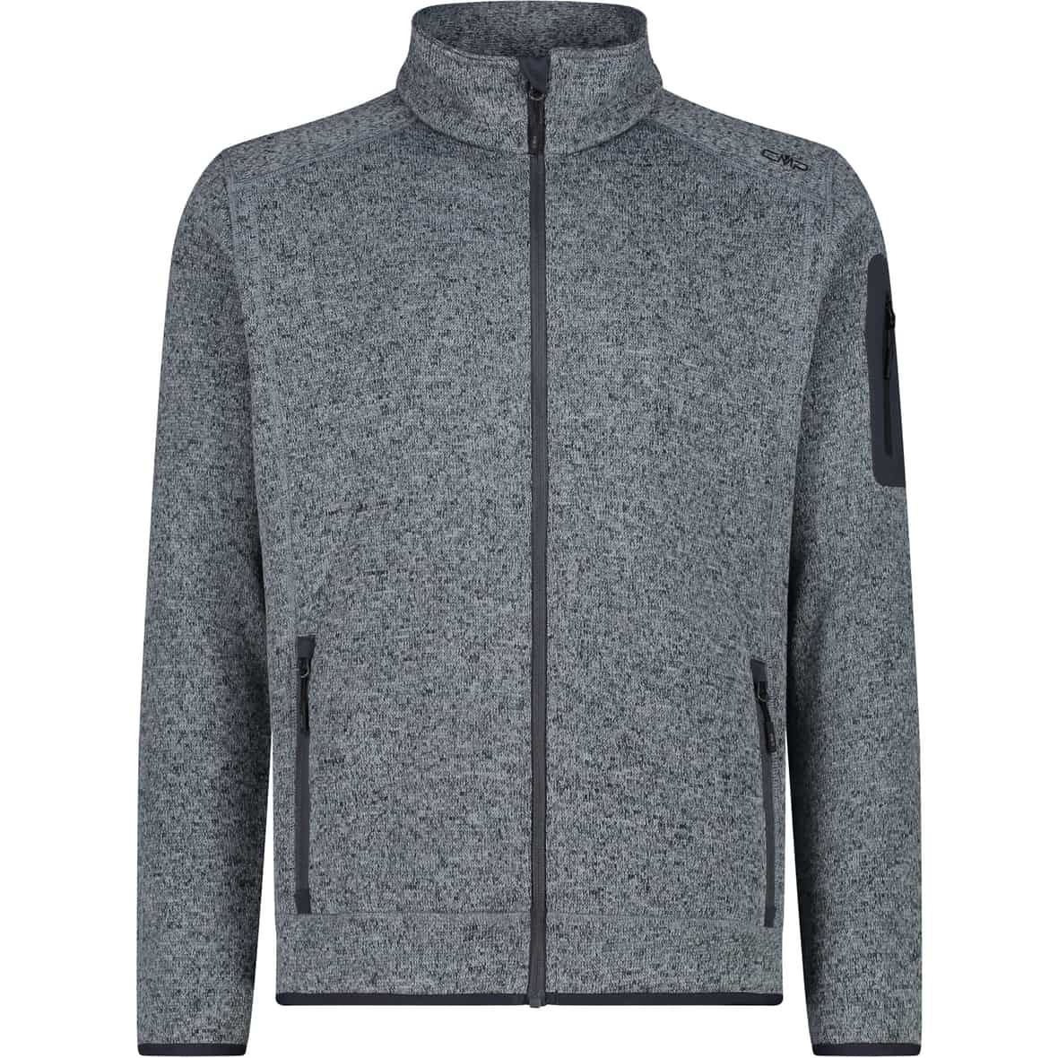 Knit-Tech Melange Herren Fleecejacke Hellgrau_34US | 46