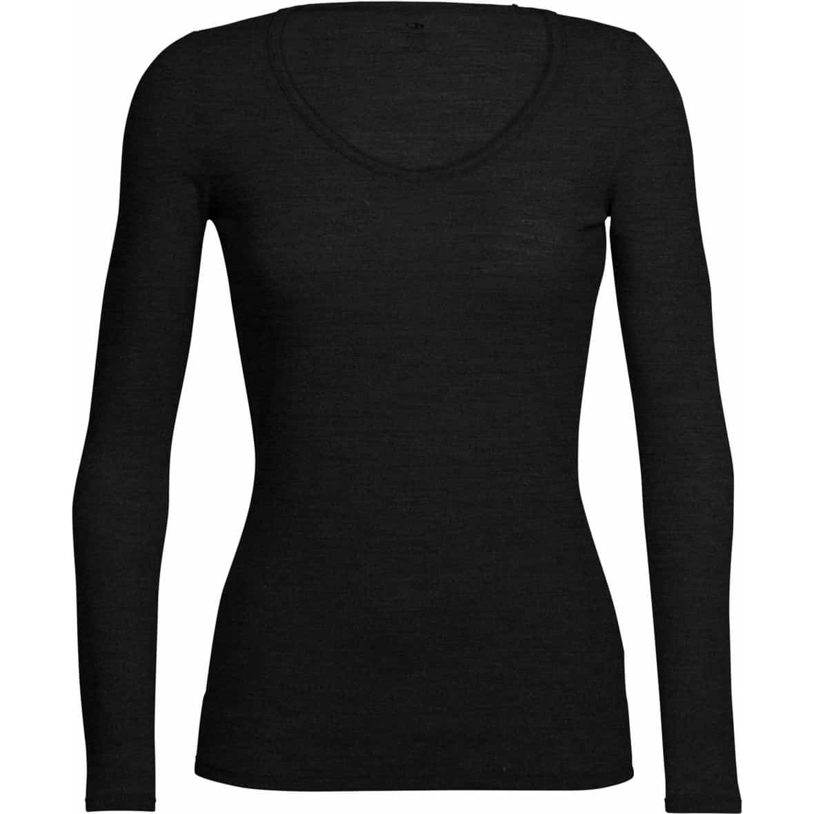 Icebreaker W Siren LS Sweetheart Damen Longsleeve (Schwarz L Größe) Kletterbekleidung