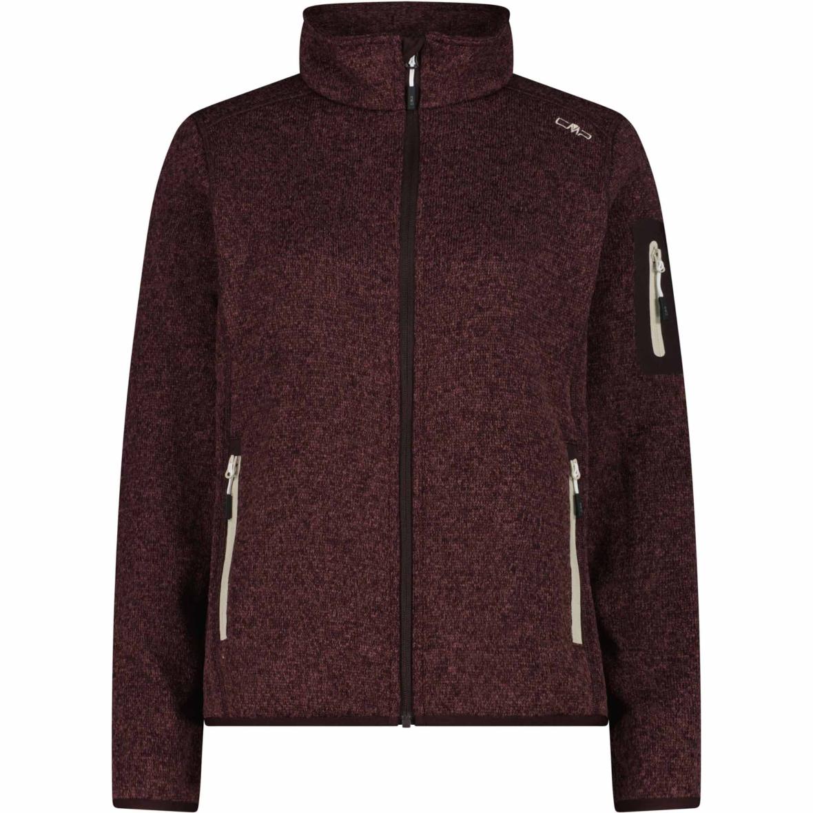 Knit-Tech Melange Damen Fleecejacke Dunkelrot_21CZ | 34
