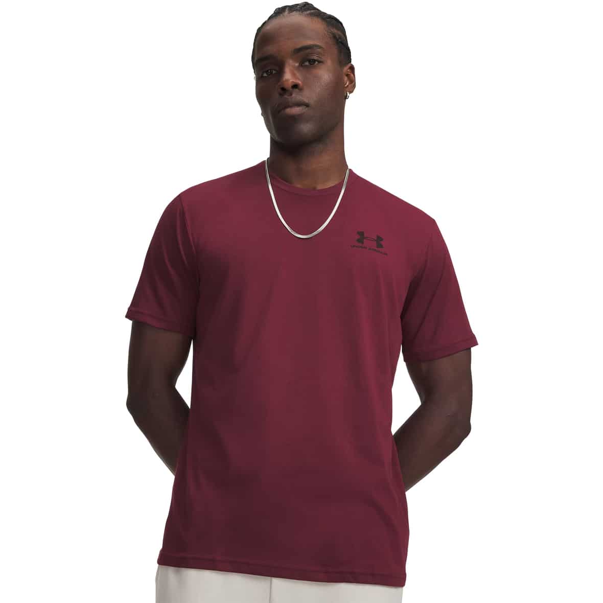 Left Chest Logo Herren T-Shirt Dunkelrot_626 | M