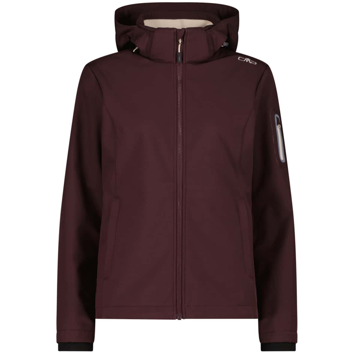 Zip Hood Damen Softshelljacke Dunkelrot_C595 | 34