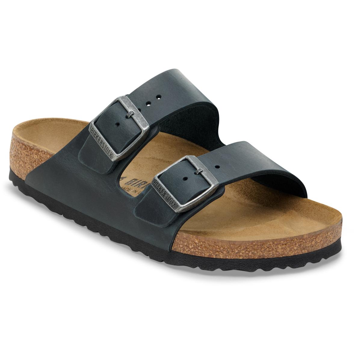 Arizona Naturleder Geölt Herren Sandalen Schwarz_449__SCHWARZ | 45